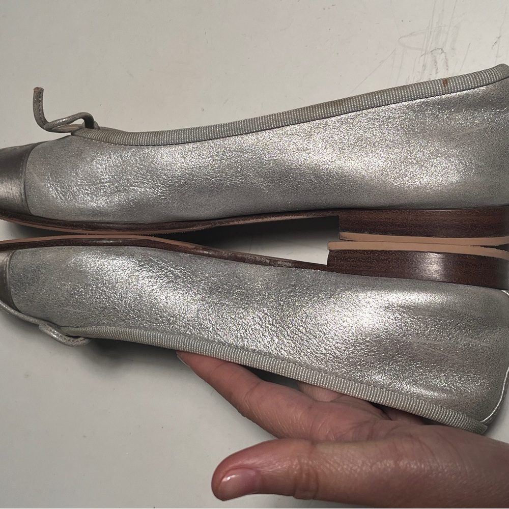 CHANEL Metallic Silver Loafers - Picture 7 of 14